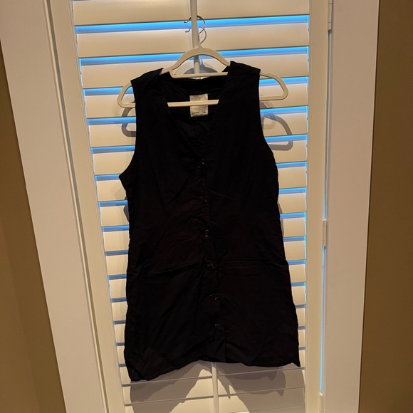 Abercrombie & Fitch Black Vest Button-Front Mini Dress - Picture 2 of 3
